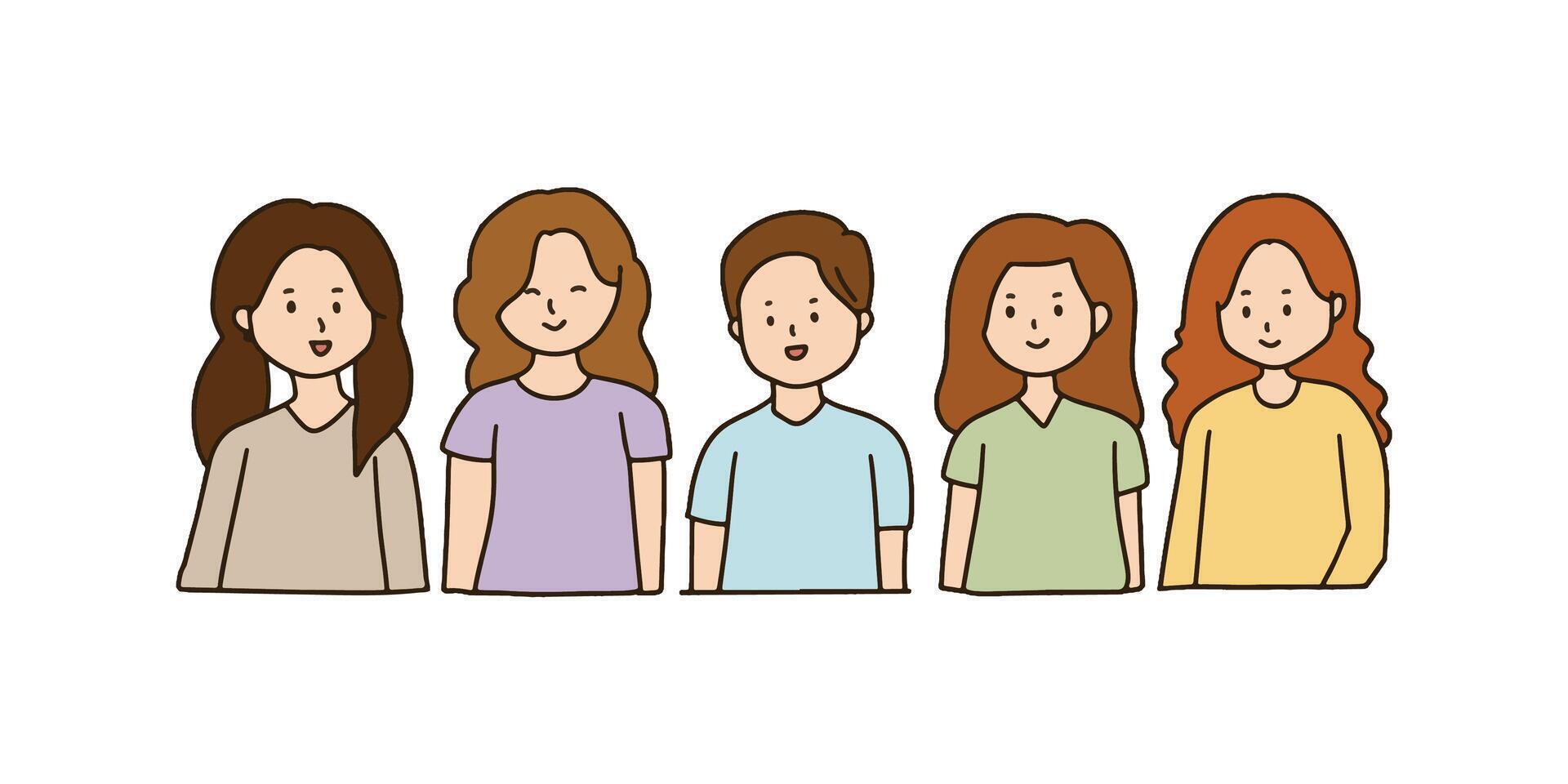 People of different races together illustration vector