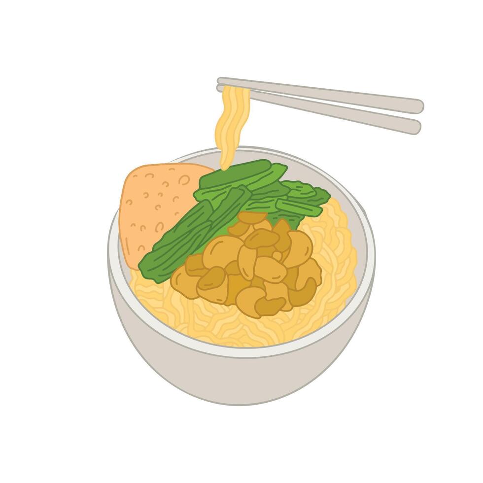 Chinese Food Illustration with Cartoon Style vector