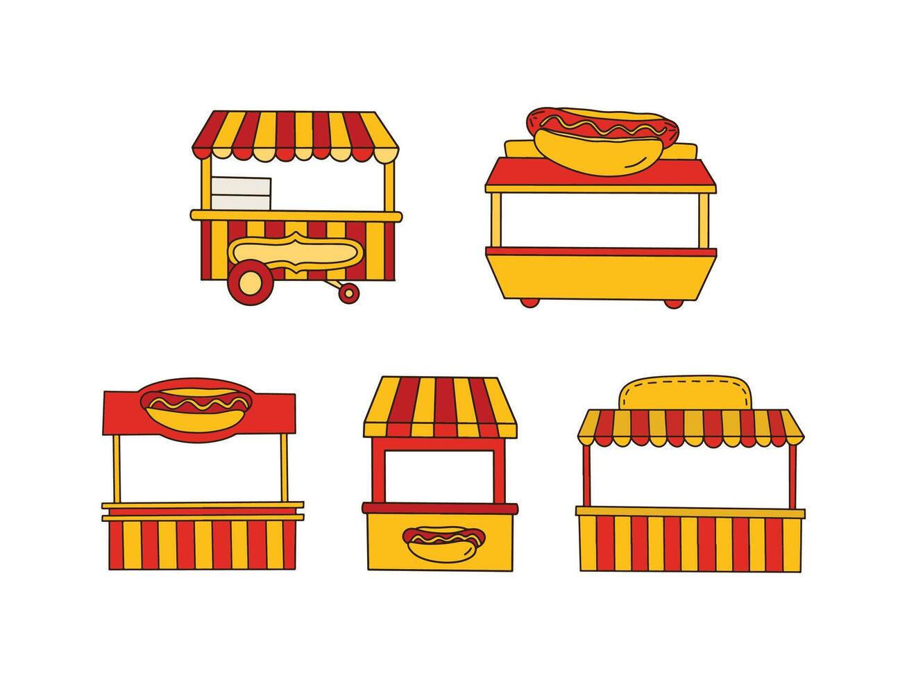 Hot Dog Container Drawing Illustration vector