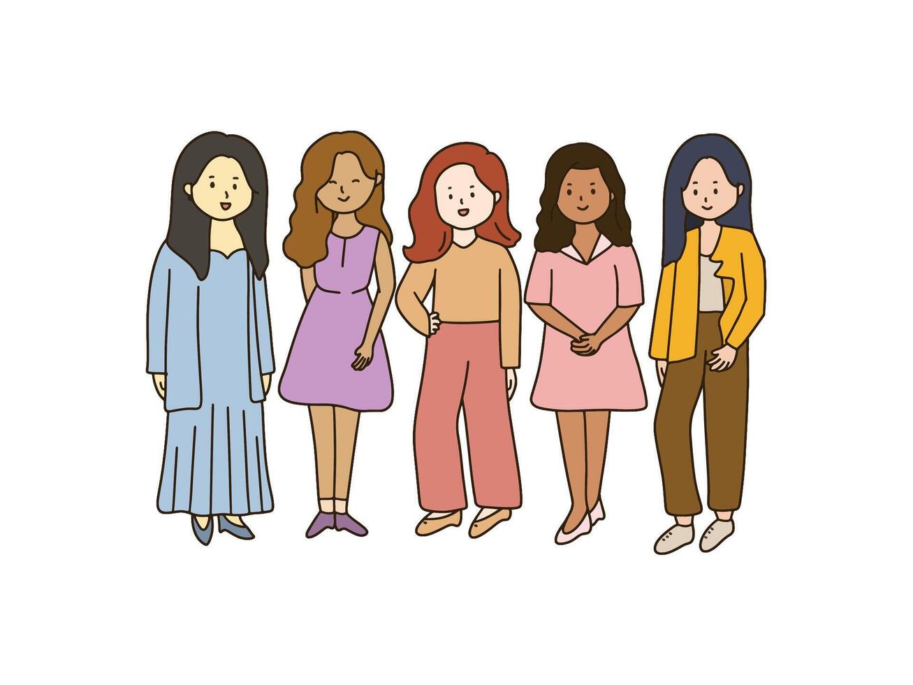 People of different races together illustration vector