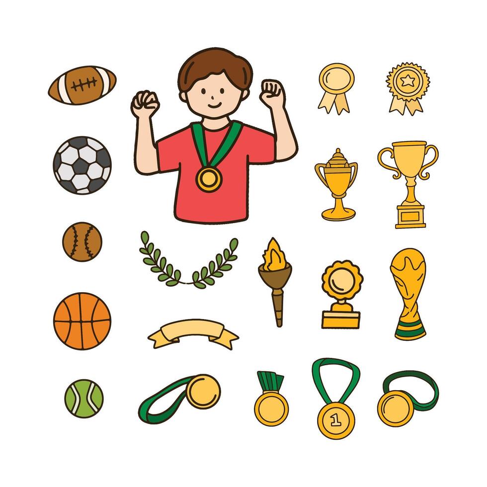 Winner of Olympic competitions in sports illustration vector