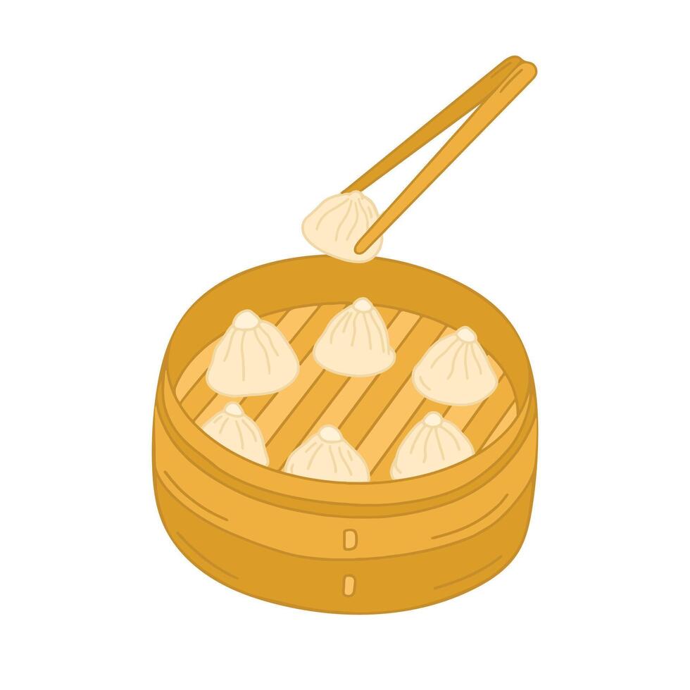Chinese Food Illustration with Cartoon Style vector
