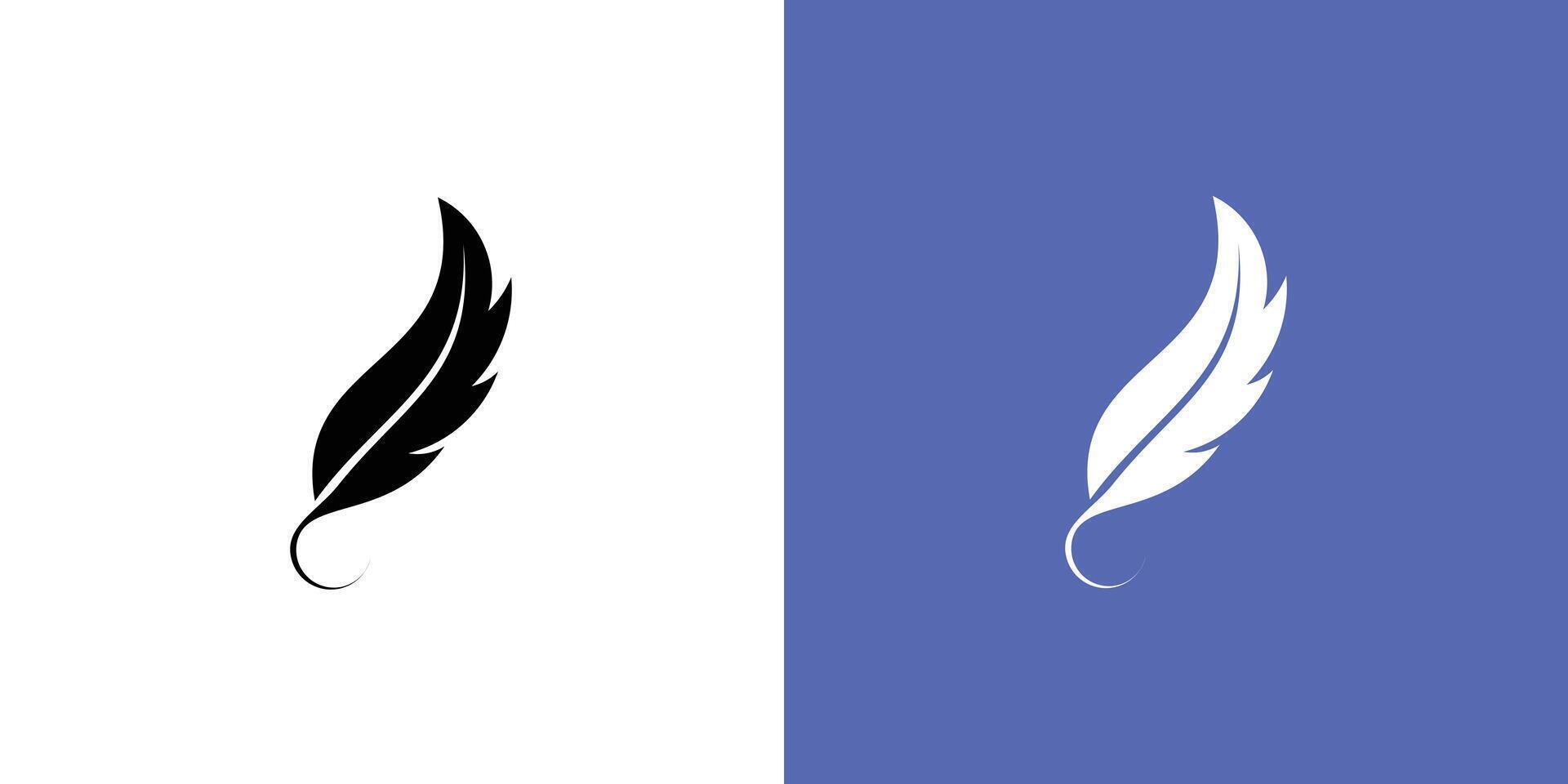 Creative feather logo design with unique concept , premium vector