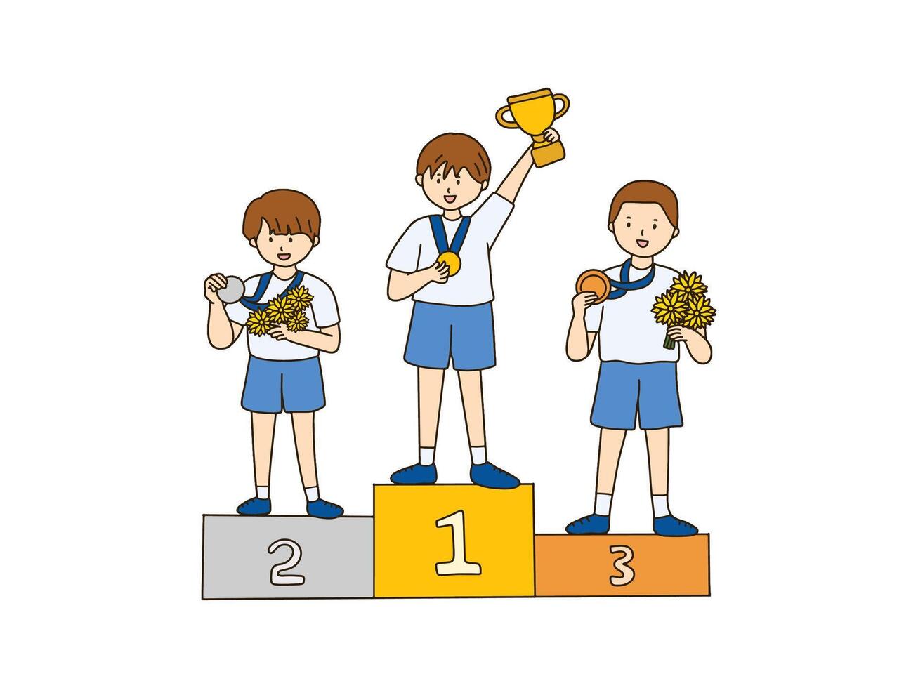 Winner of Olympic competitions in sports illustration vector