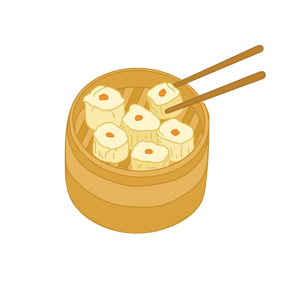 Chinese Food Illustration with Cartoon Style vector