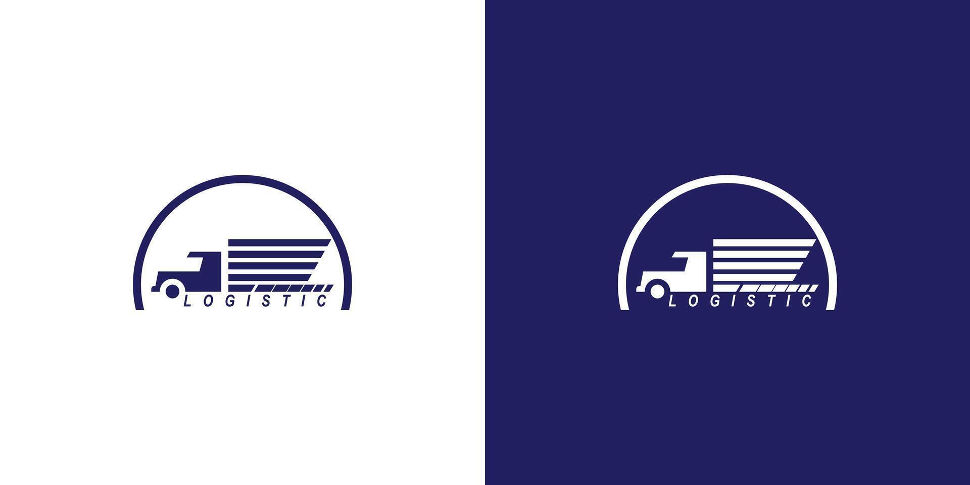 Truck logistic logo design with modern style , premium vector