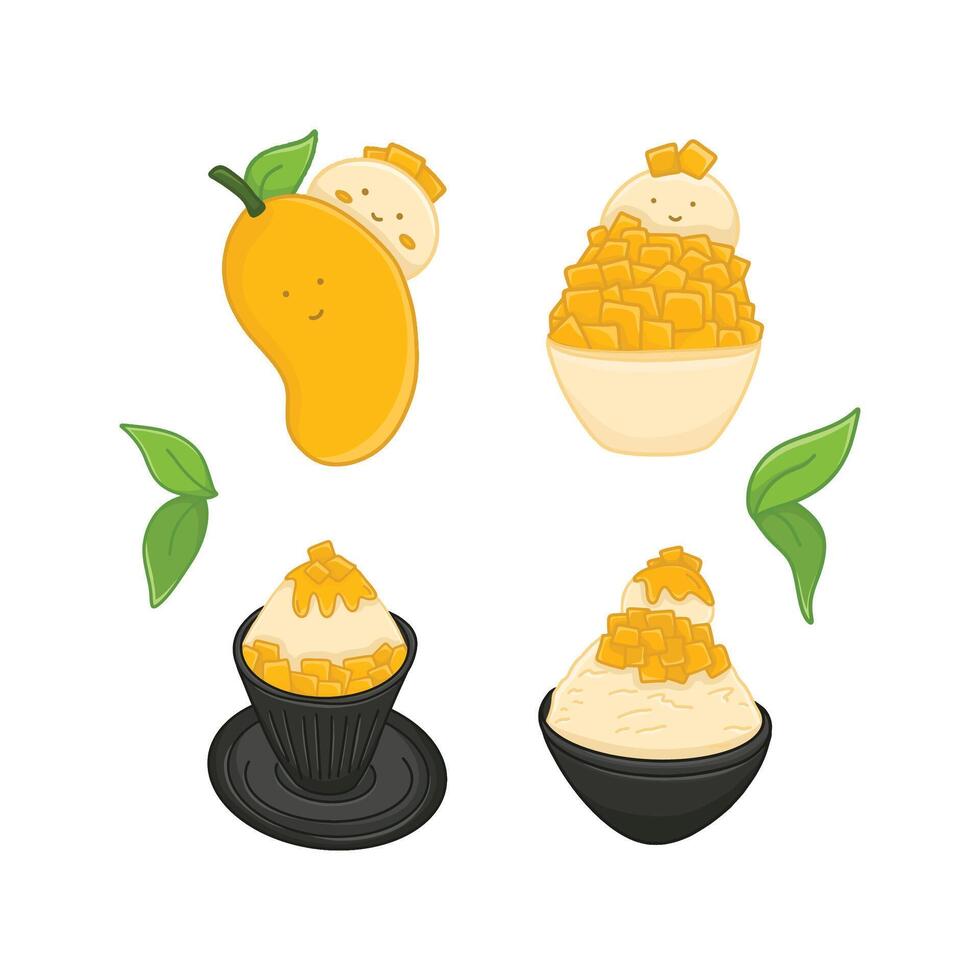 Hand Drawn Korean Food Illustration with Cartoon Style vector
