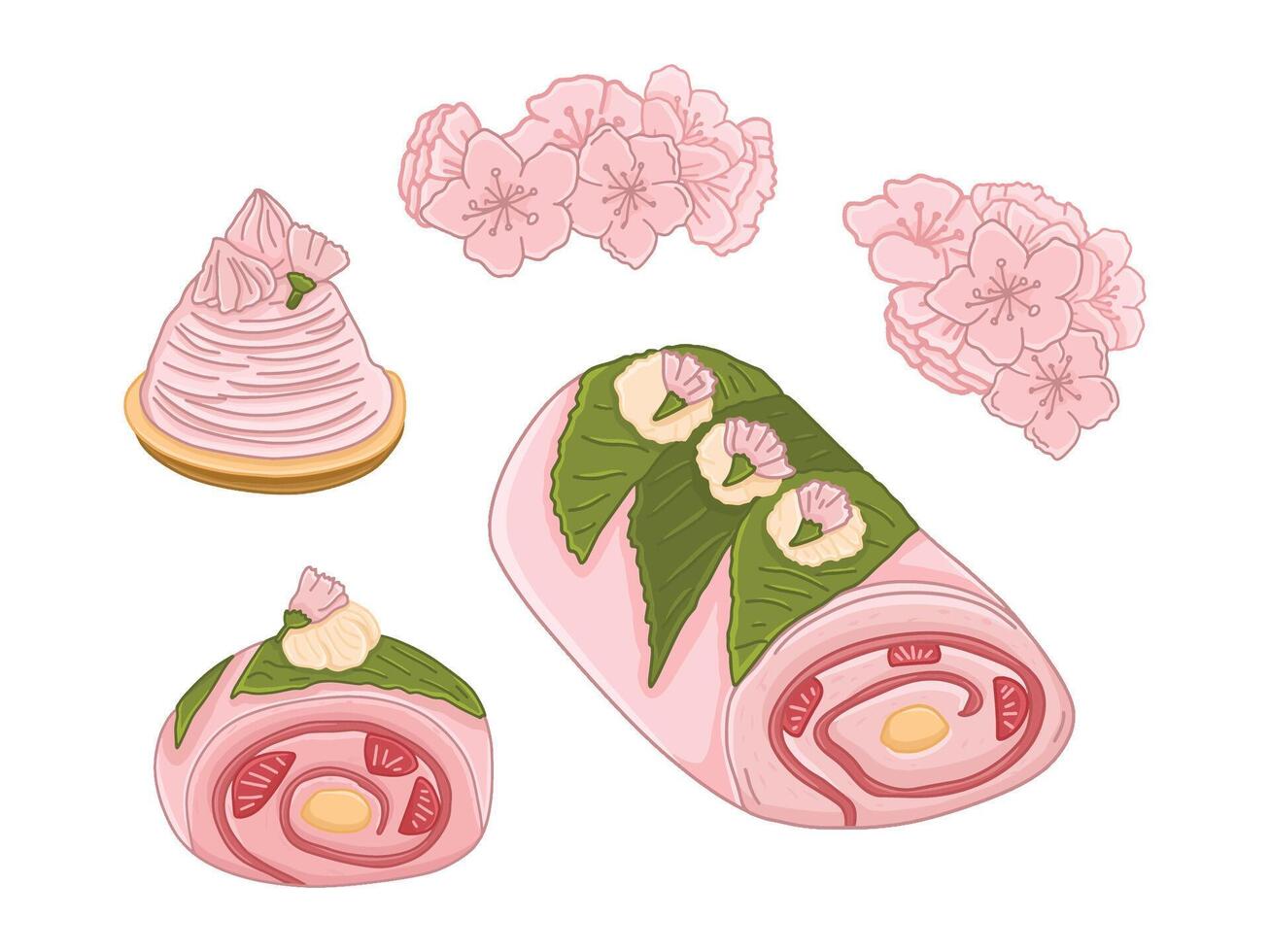 Japanese Food and Snack Illustration Drawing vector