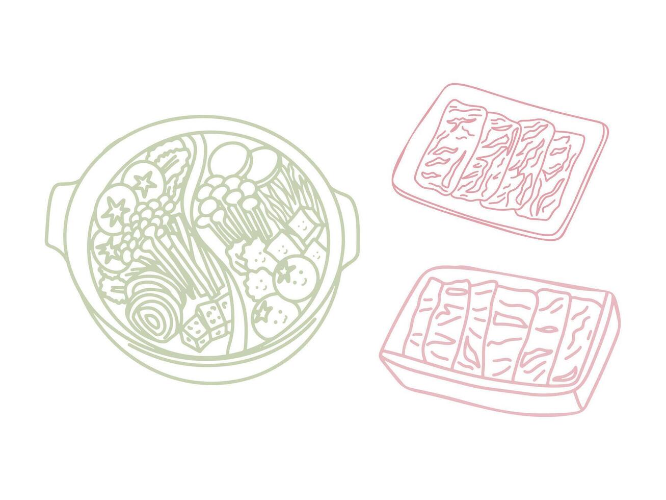 Japanese Food and Snack Illustration Drawing vector
