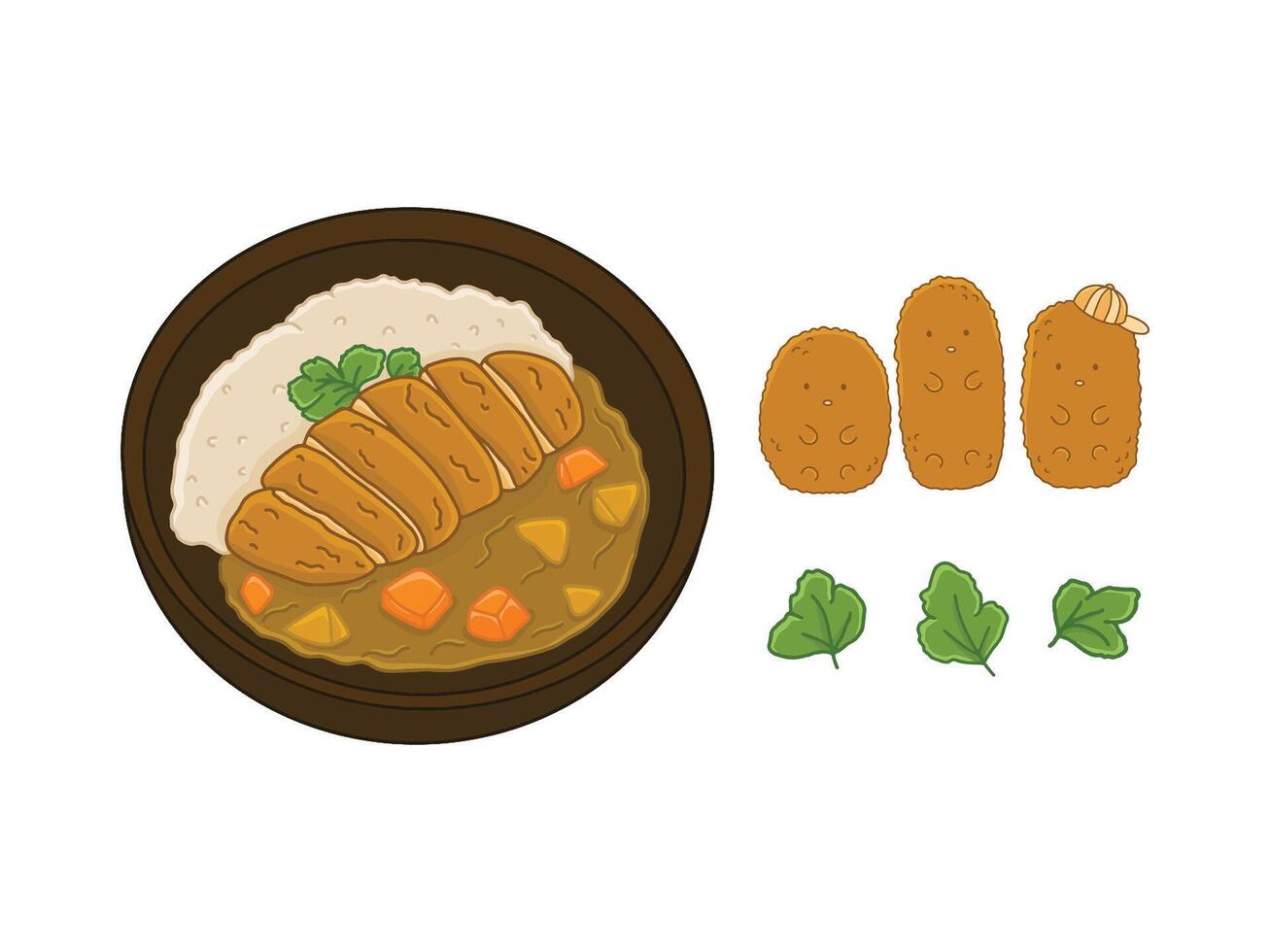 Japanese Food and Snack Illustration Drawing vector
