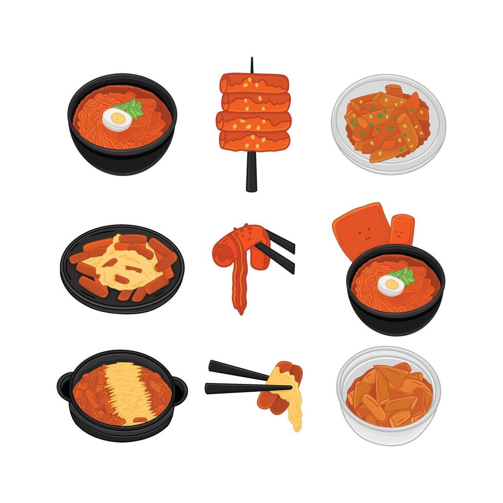 Hand Drawn Korean Food Illustration with Cartoon Style vector