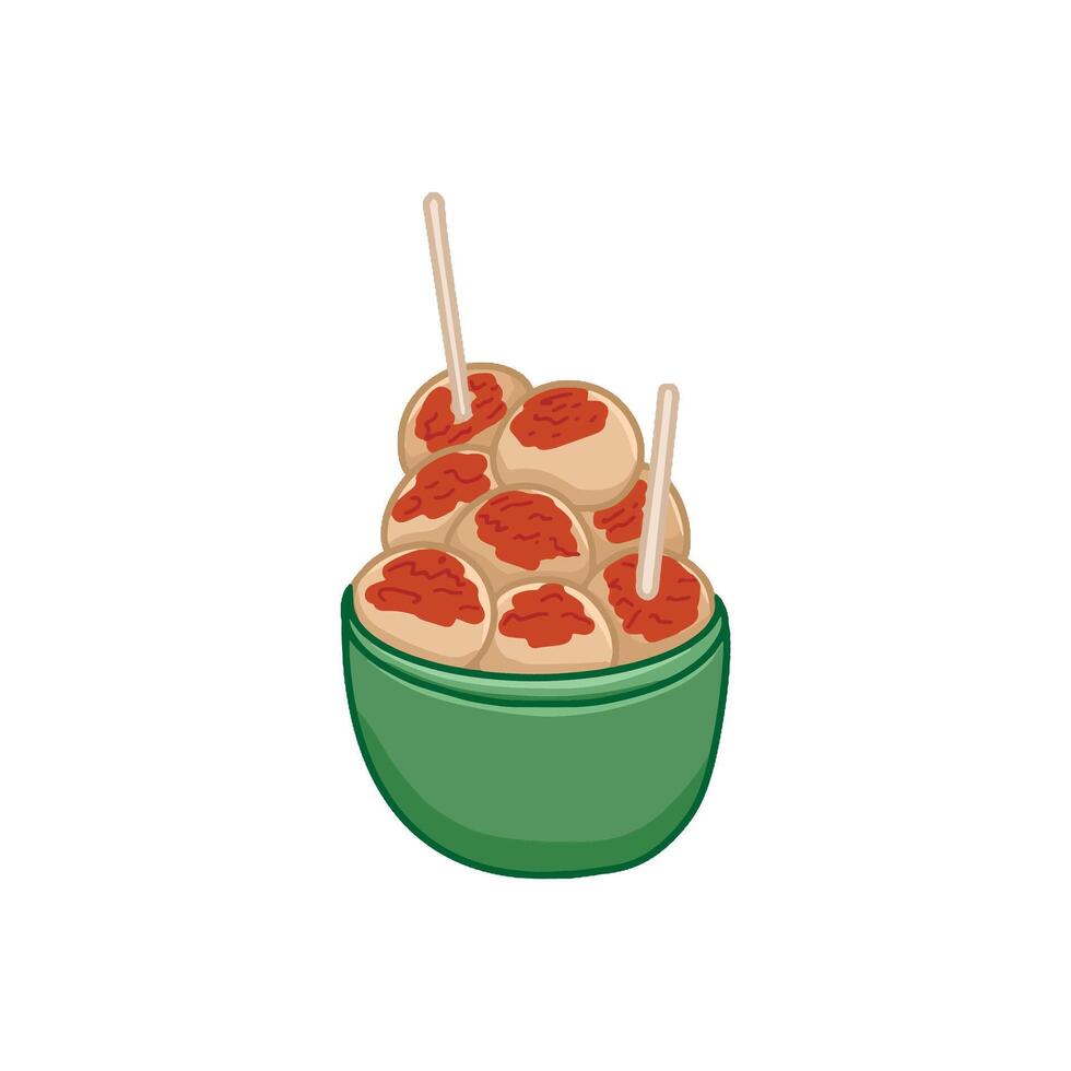 Traditional Indonesian Food and Snacks Illustration Drawing vector