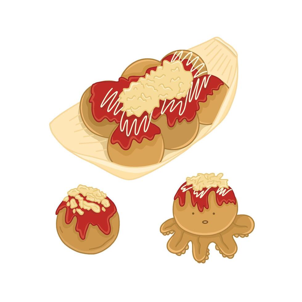 Japanese Food and Snack Illustration Drawing vector