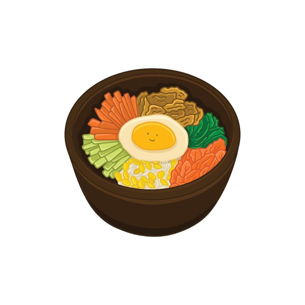 Hand Drawn Korean Food Illustration with Cartoon Style vector