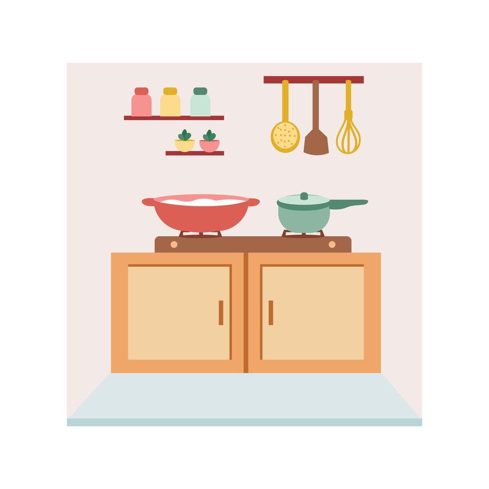 Simple Kitchen Set Illustration vector