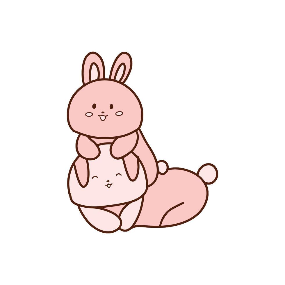 Cute Bunny Character with Cartoon Style vector