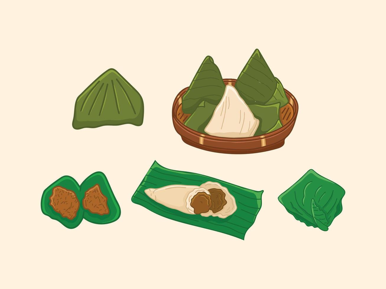 Traditional Indonesian Food and Snacks Illustration Drawing vector