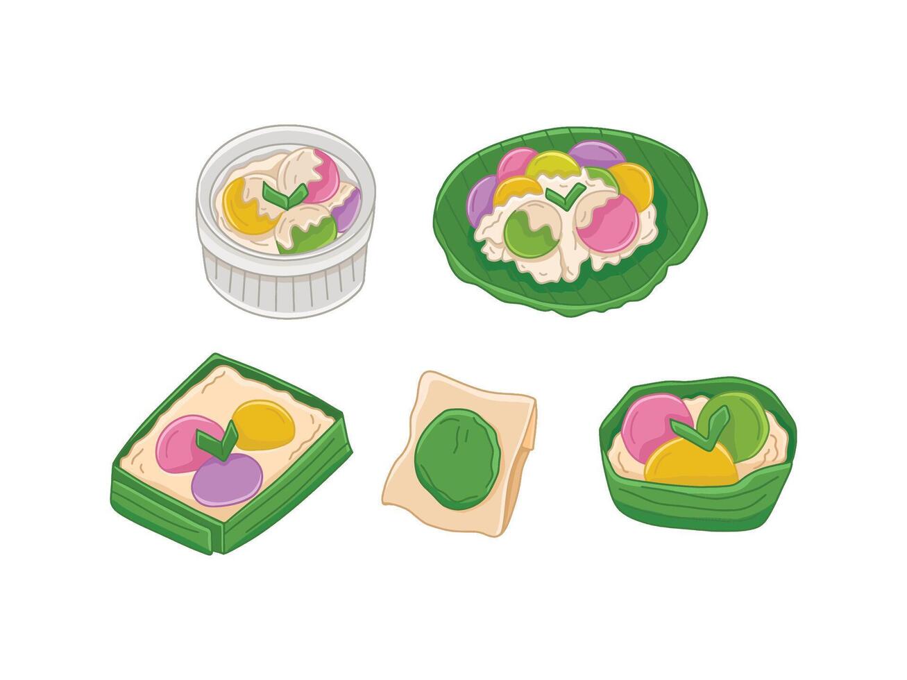 Traditional Indonesian Food and Snacks Illustration Drawing vector