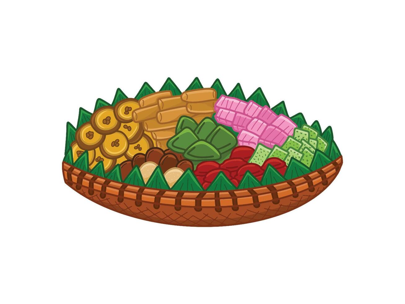 Traditional Indonesian Food and Snacks Illustration Drawing vector