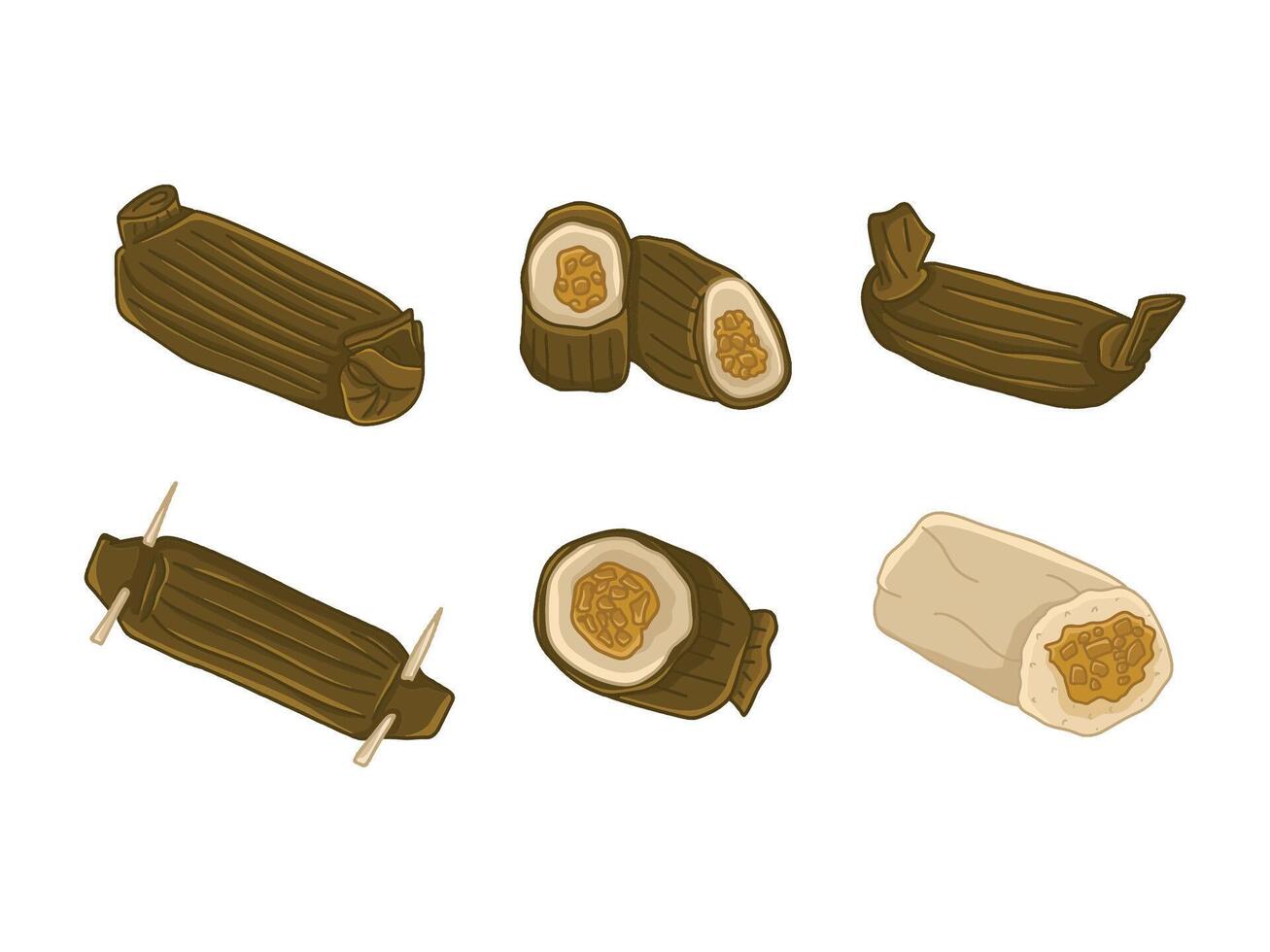 Traditional Indonesian Food and Snacks Illustration Drawing vector