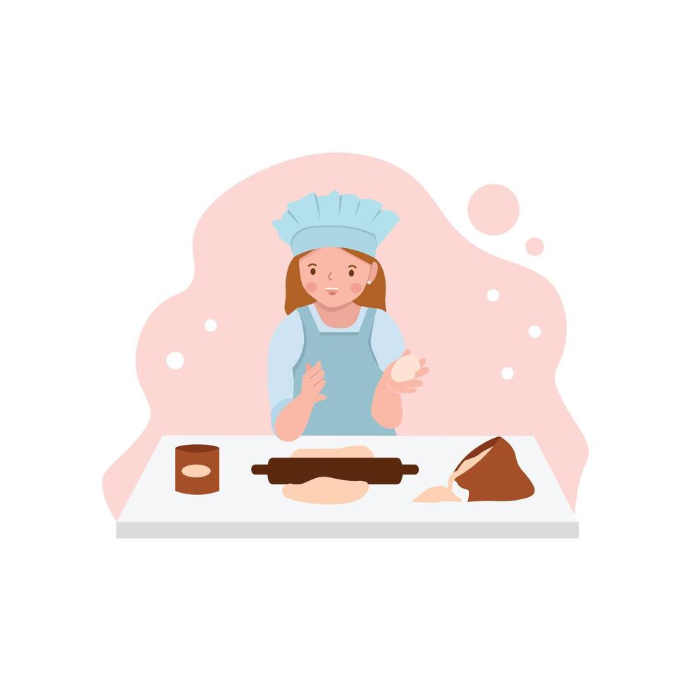 Kids Learn Baking and Cooking in the Kitchen vector