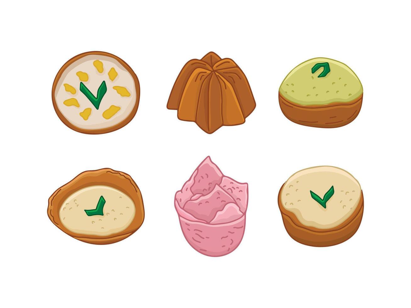Traditional Indonesian Food and Snacks Illustration Drawing vector