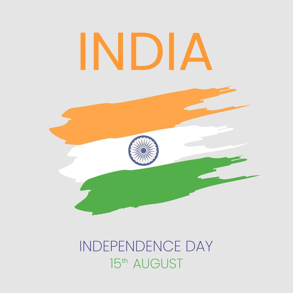 Indian Independence Day August 15th. Flag of India. illustration. vector