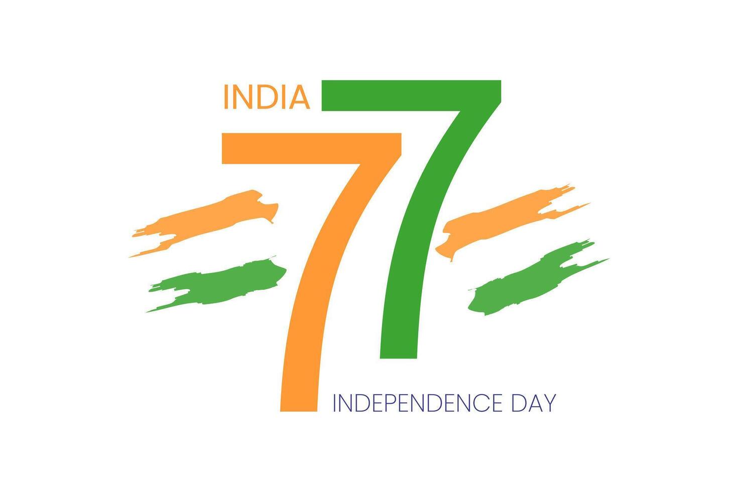 77 Indian Independence Day August 15th. Flag of India. illustration. vector