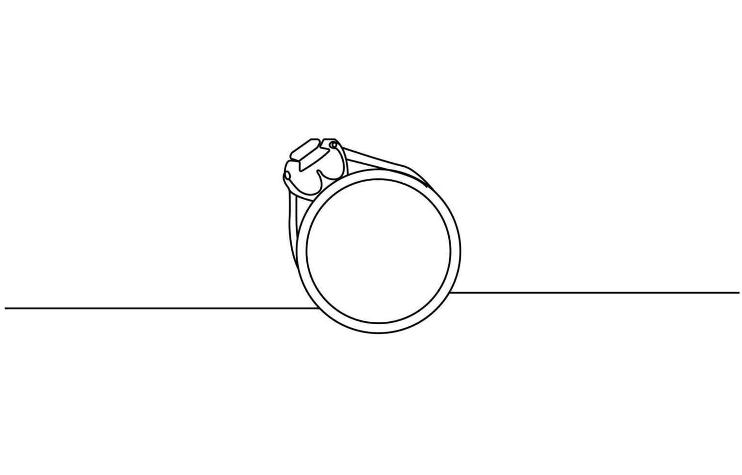 One continuous line drawing of Wedding rings. Romantic elegance concept and symbol proposal engagement and love marriage in simple linear style. Editable stroke vector