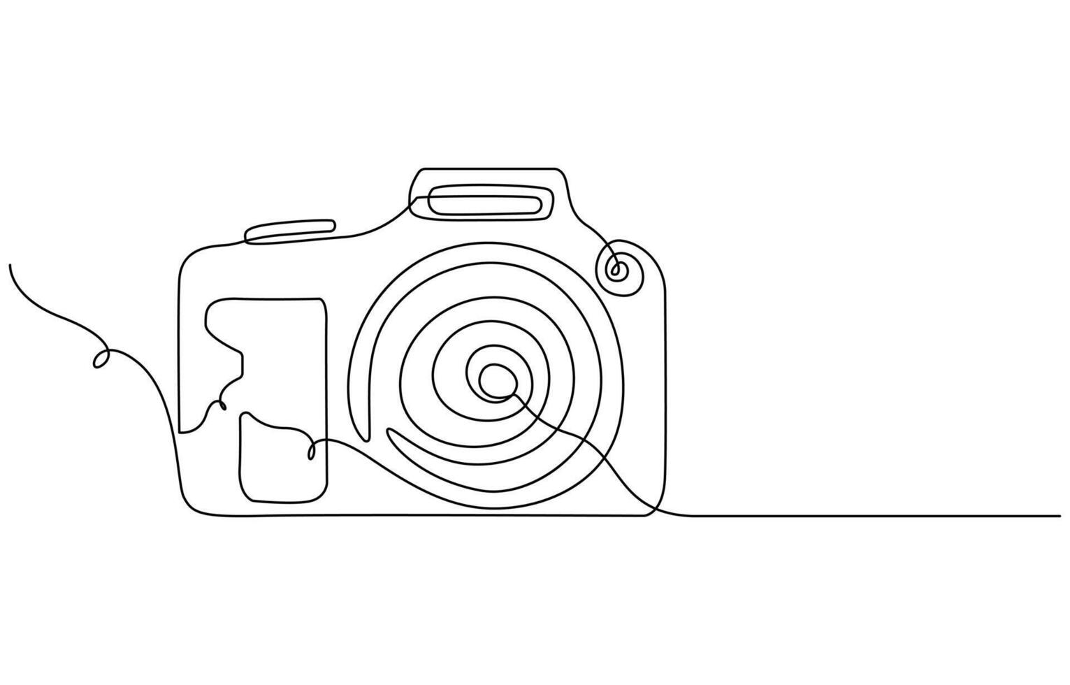 Camera single linear drawing. One line photography tool, minimal logo icon, fine line tattoo. art illustration, Camera icon in continuous line drawing style vector