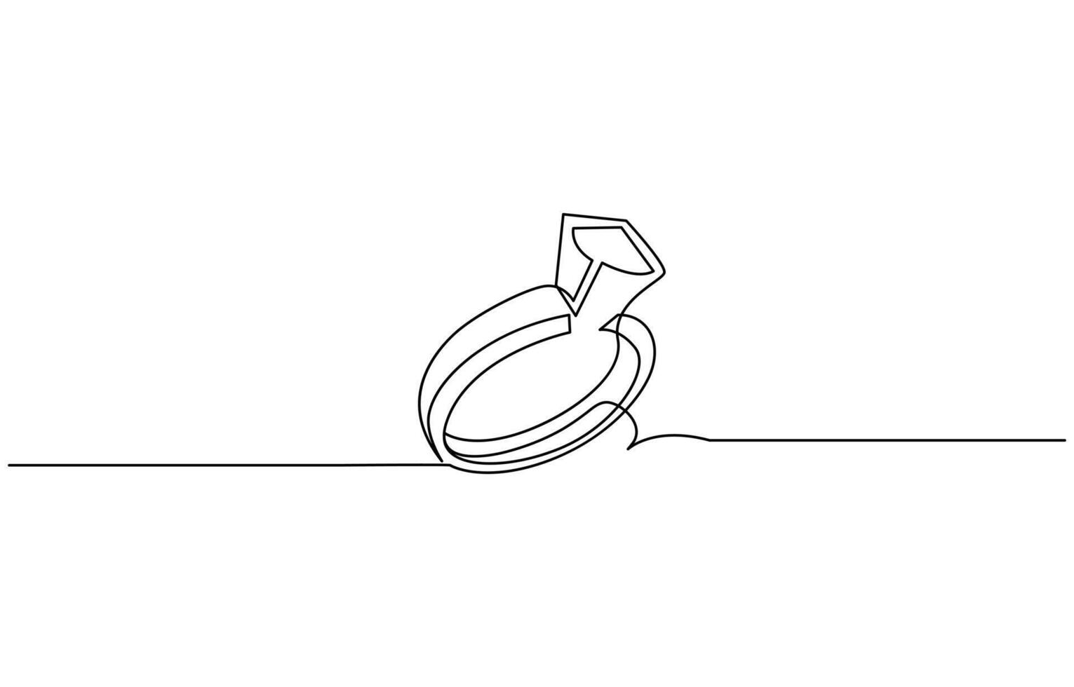 One continuous line drawing of Wedding rings. Romantic elegance concept and symbol proposal engagement and love marriage in simple linear style. Editable stroke vector
