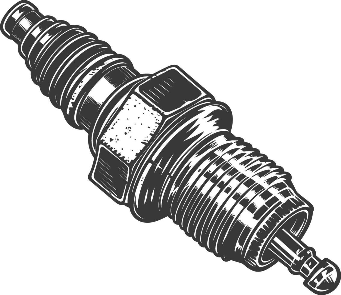 Detailed Vintage Style Spark Plug Illustration vector
