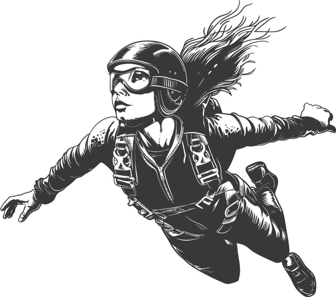 Courageous Skydiver Embracing the Thrilling Descent in Pursuit of Freedom vector