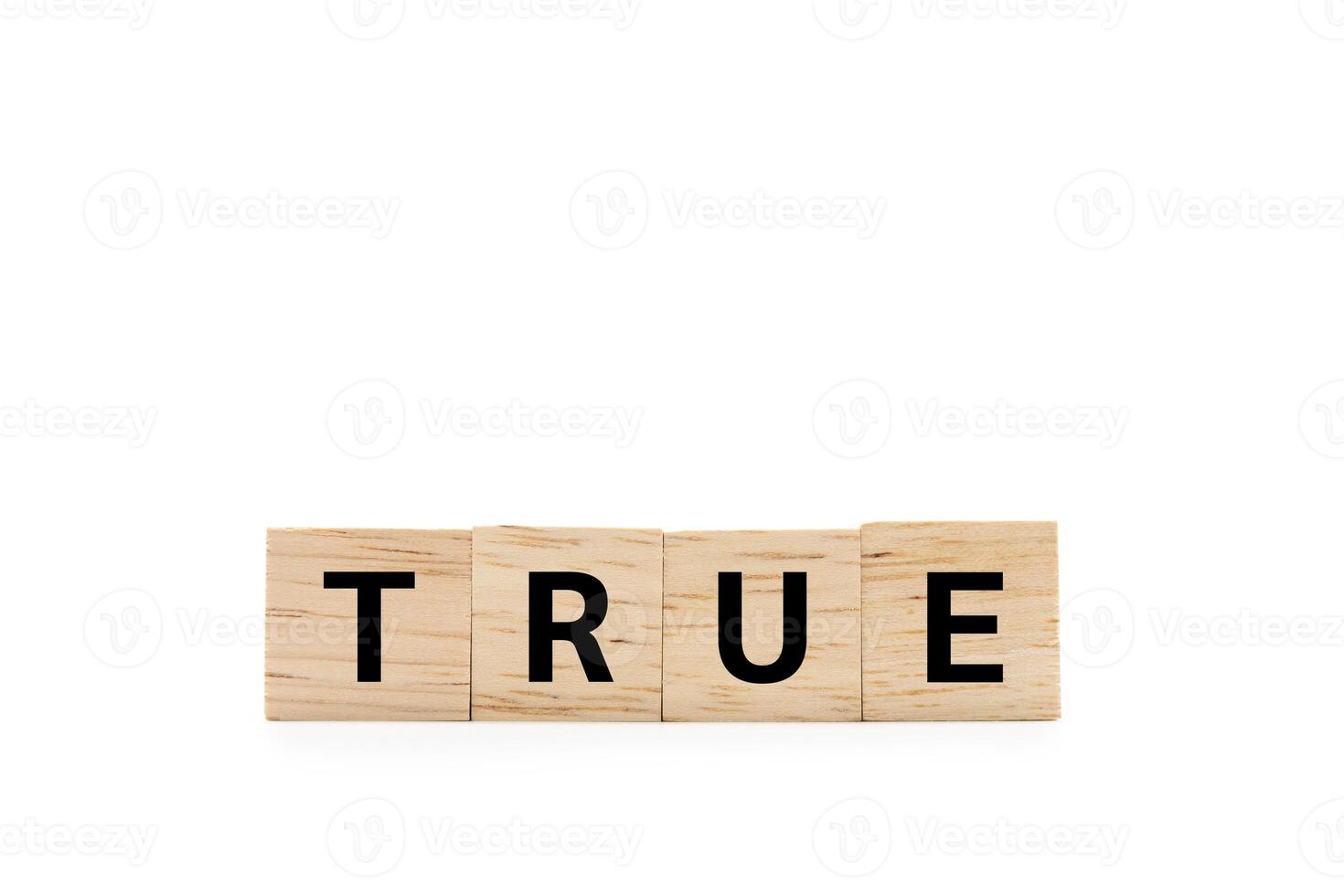 TRUE wooden blocks isolated on white background. Copy space and Clipping Path. photo
