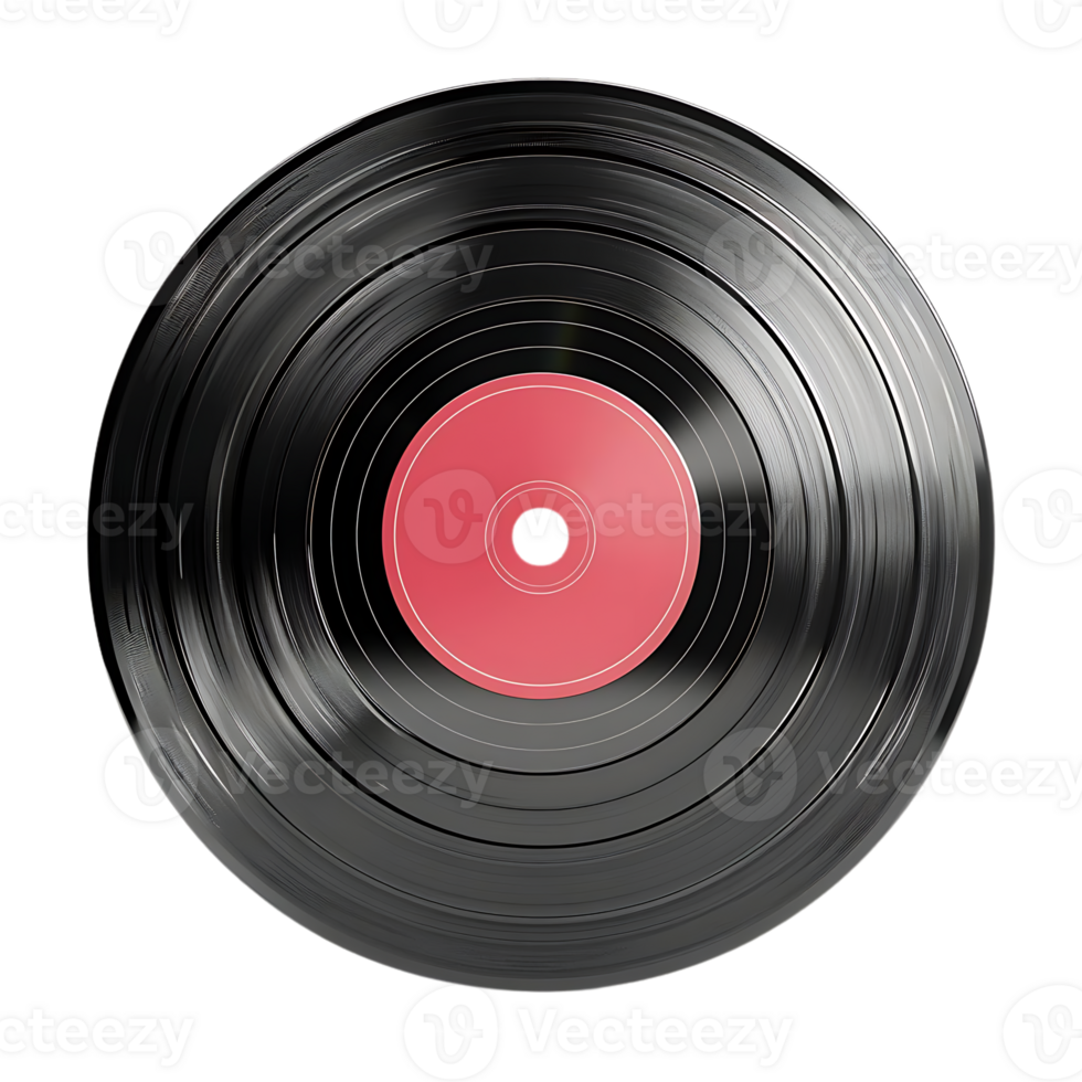 negro vinilo grabar ilustración con rojo centrar png