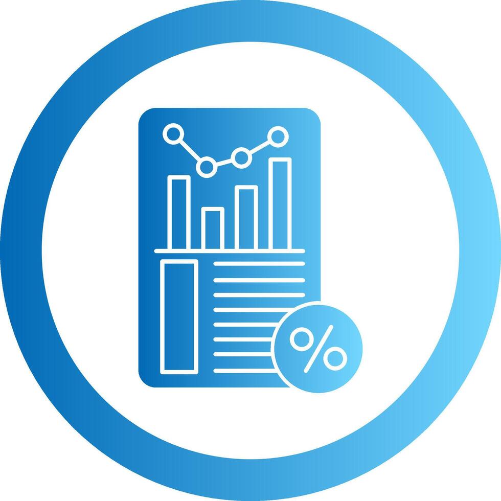 Sales Report Gradient Circle Icon vector