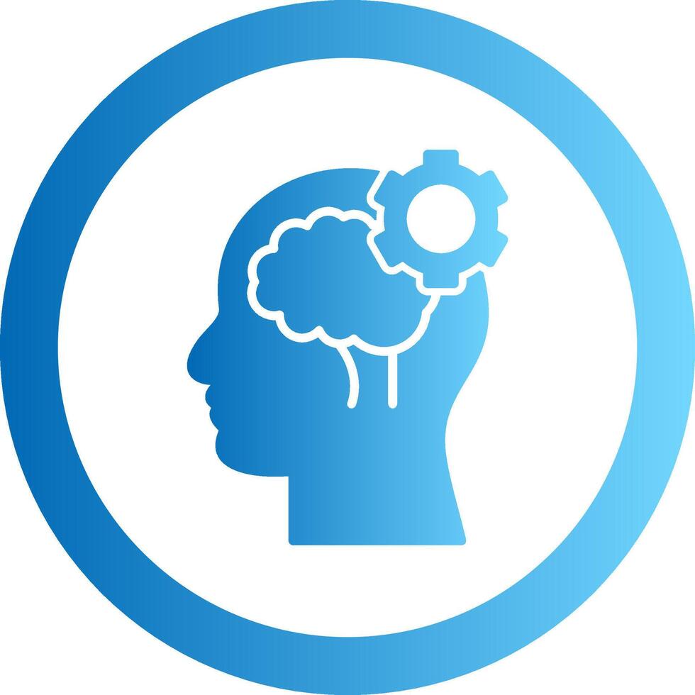 Cognitive Function Gradient Circle Icon vector