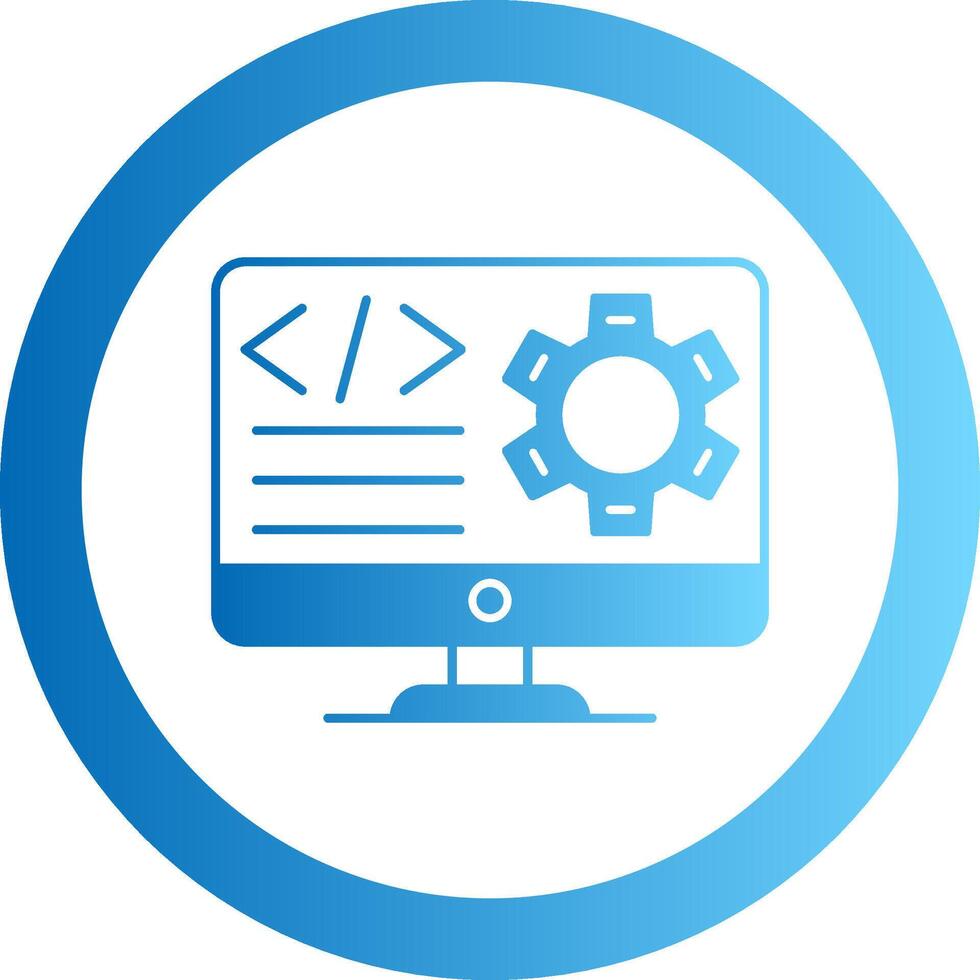 Website Builder Gradient Circle Icon vector