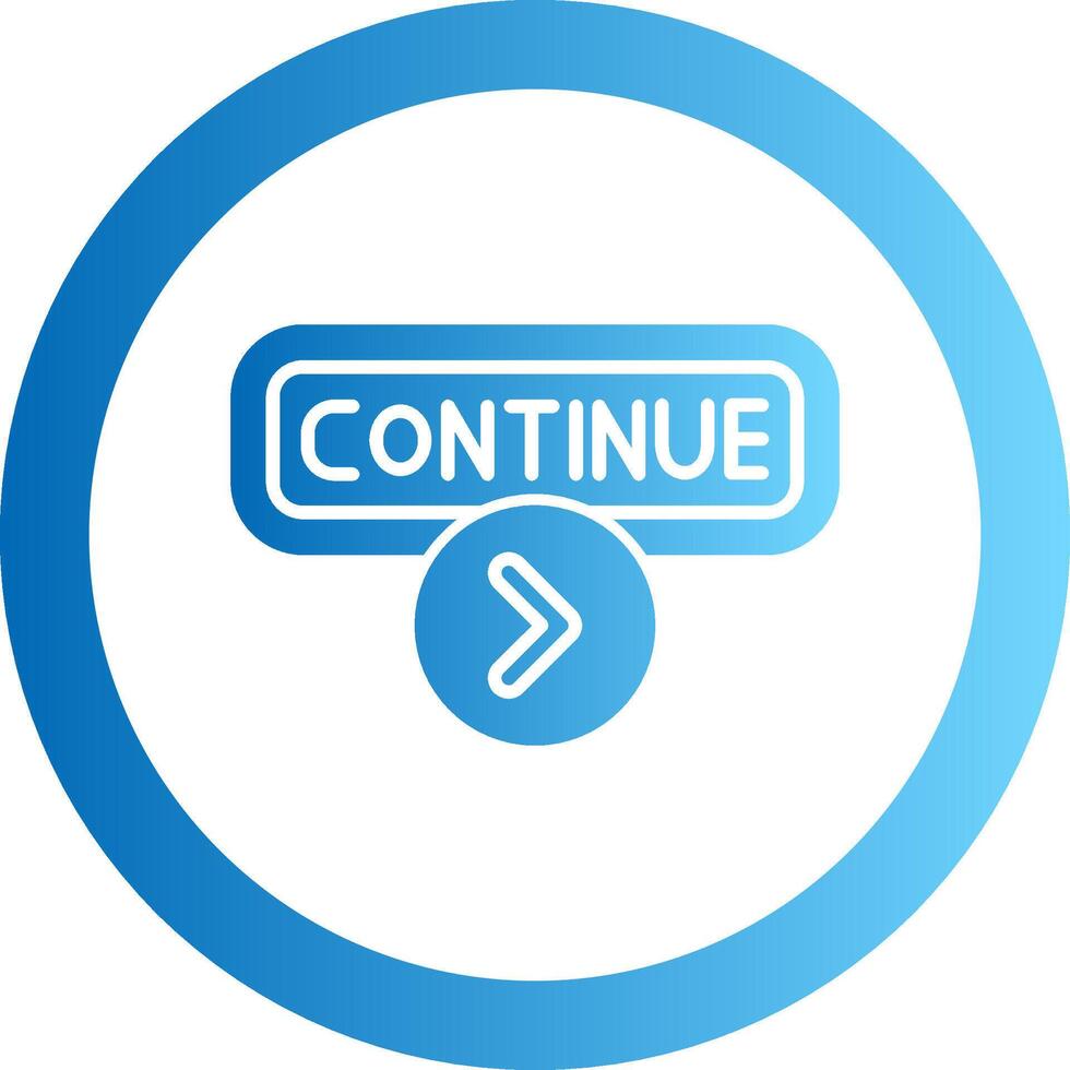 Continue Gradient Circle Icon vector