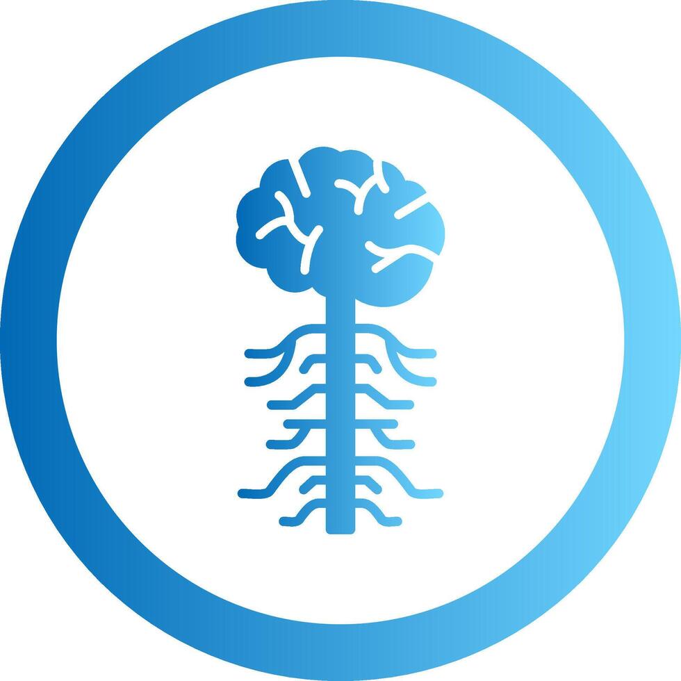 Nervous System Gradient Circle Icon vector