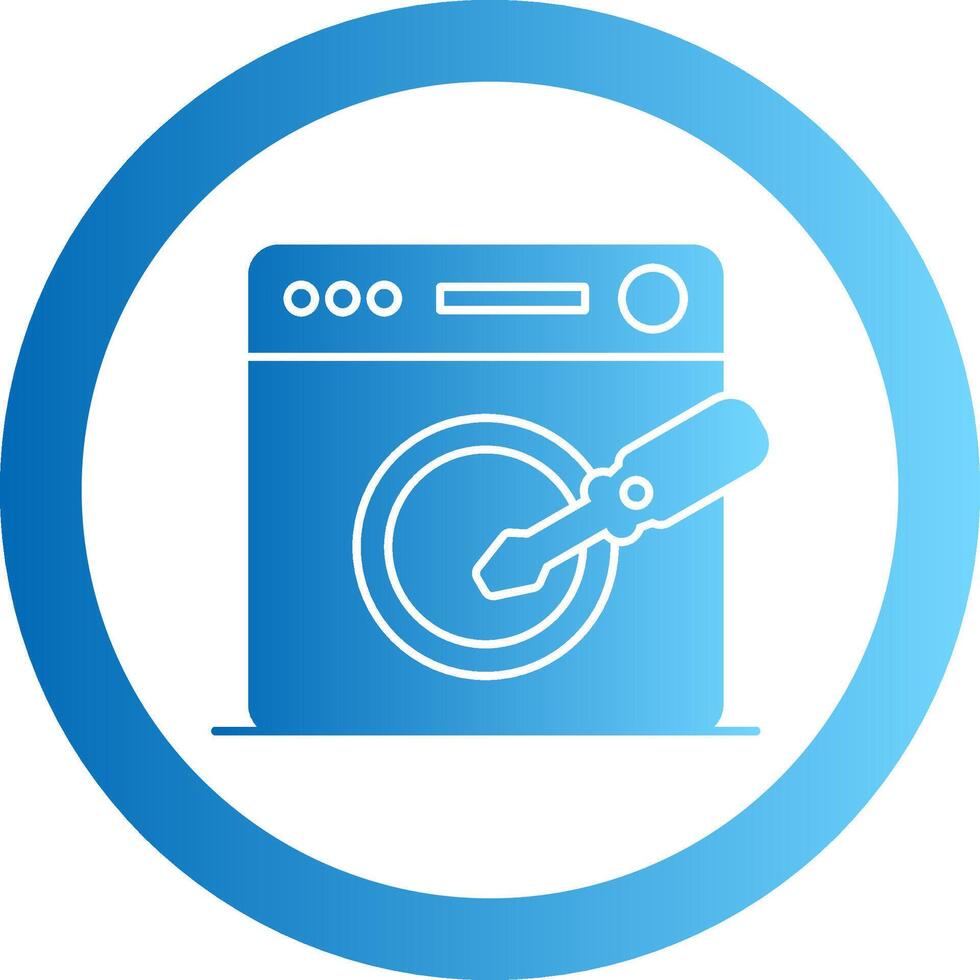 Washing Machine Repair Gradient Circle Icon vector