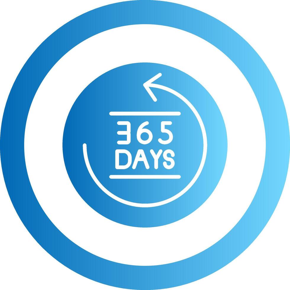 365 Days Gradient Circle Icon vector