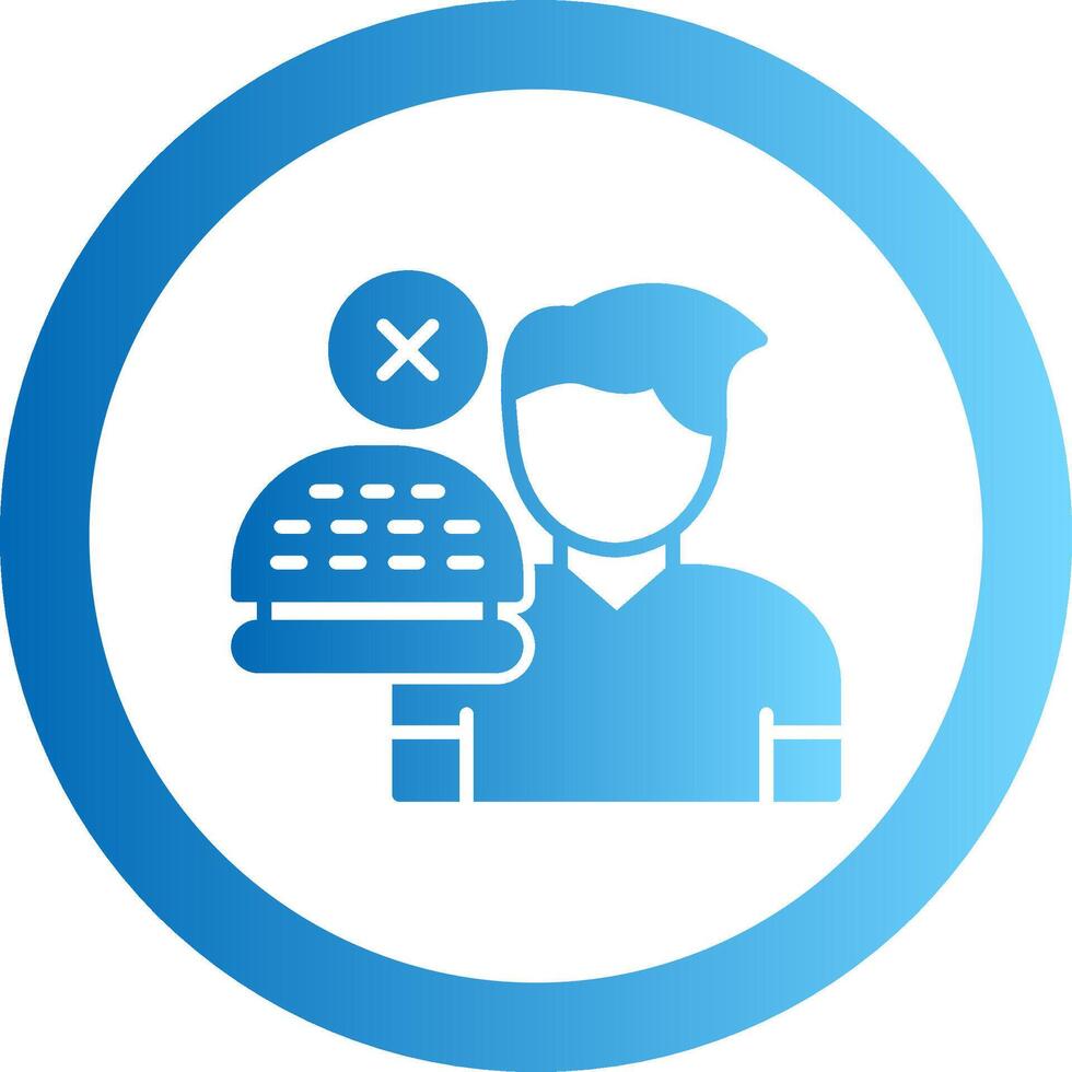 No Appetite Gradient Circle Icon vector