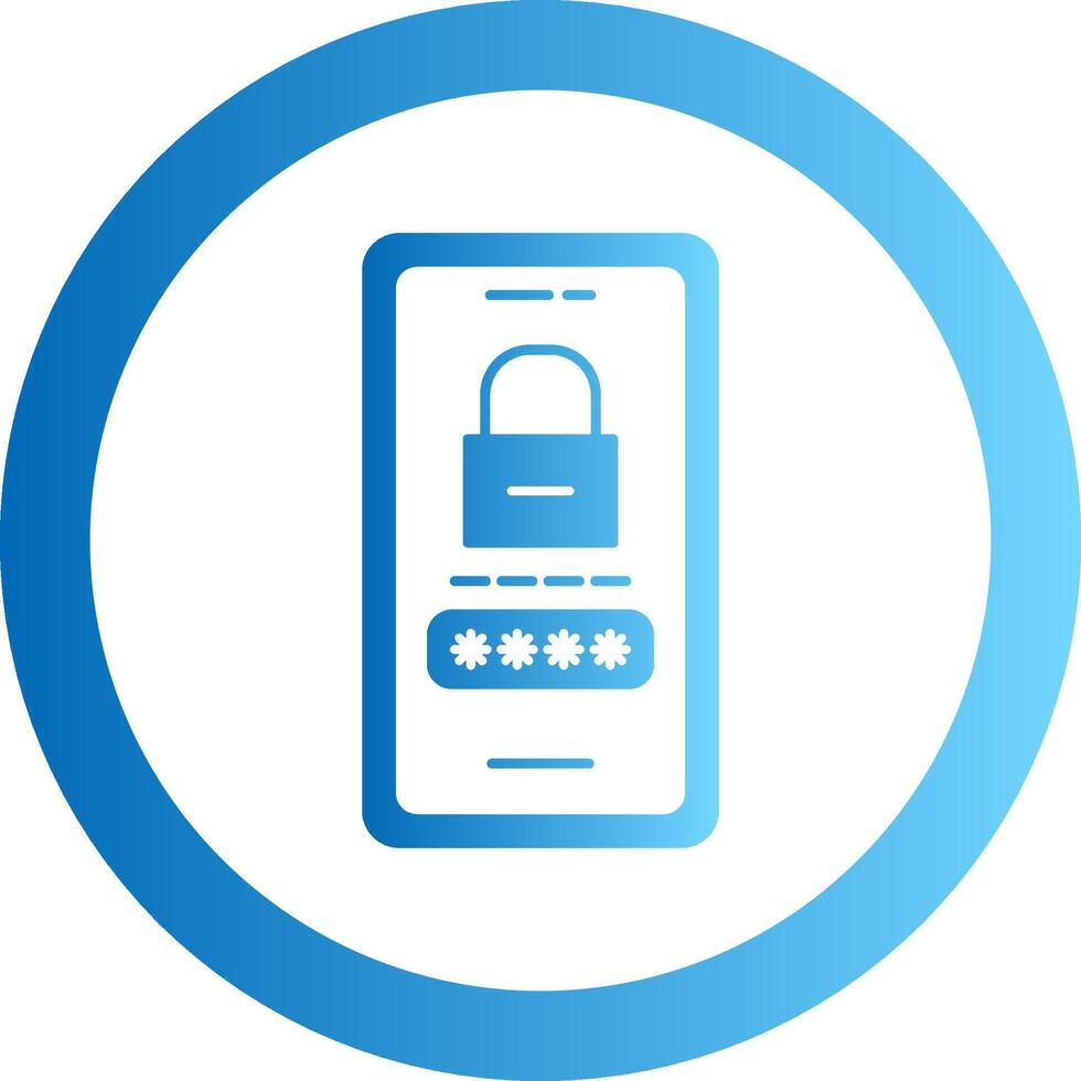 Password Lock Gradient Circle Icon vector