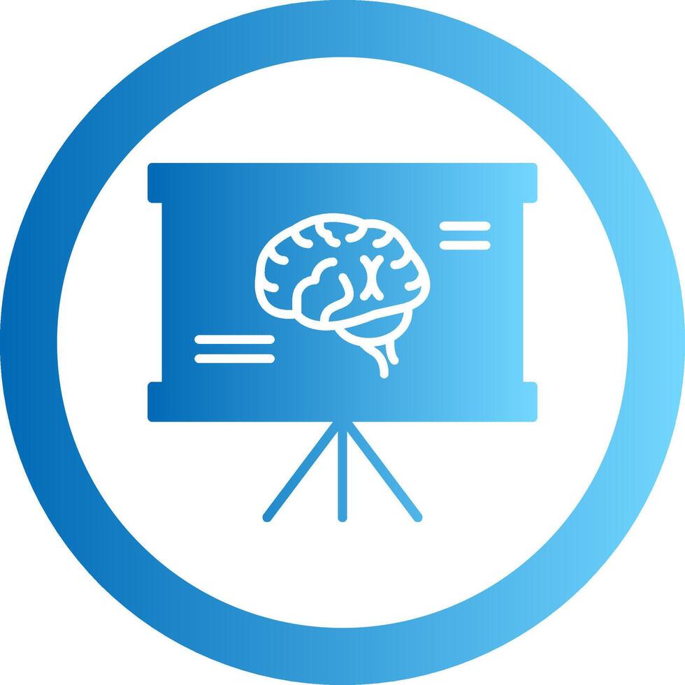 Brain Gradient Circle Icon vector