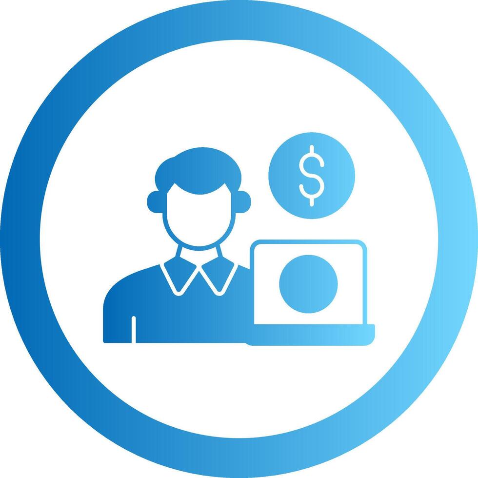 Freelancer Gradient Circle Icon vector