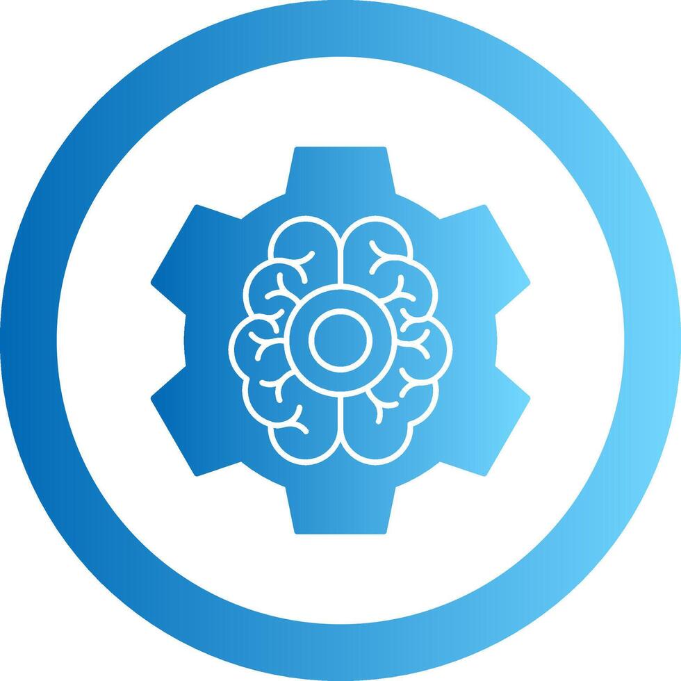 Brain Functions Gradient Circle Icon vector