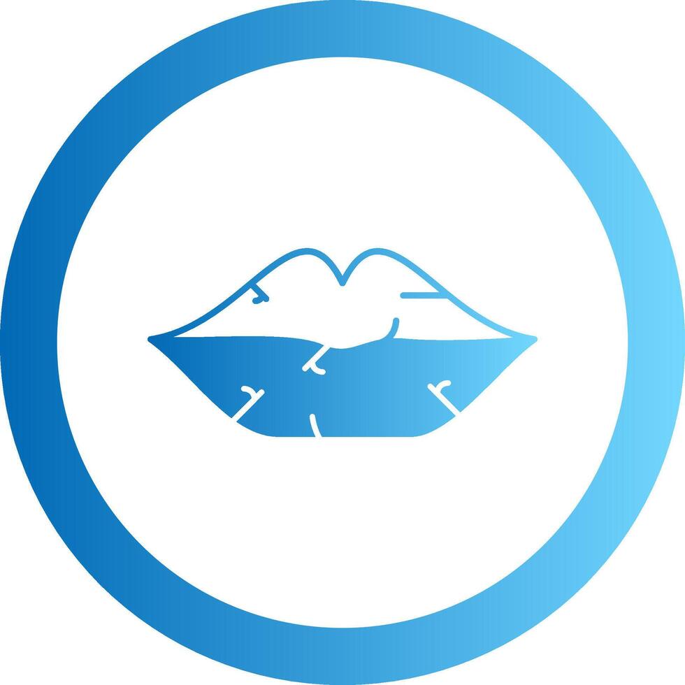 Dry Lips Gradient Circle Icon vector