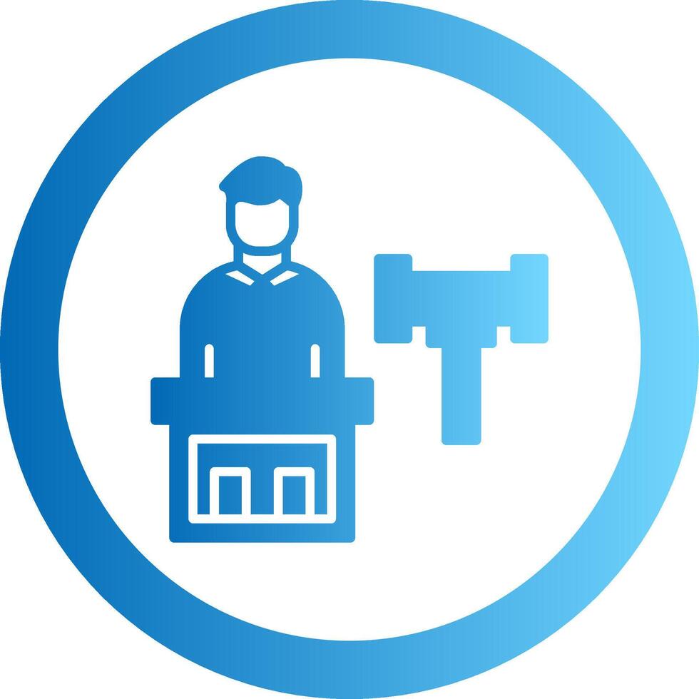 Judge Gradient Circle Icon vector