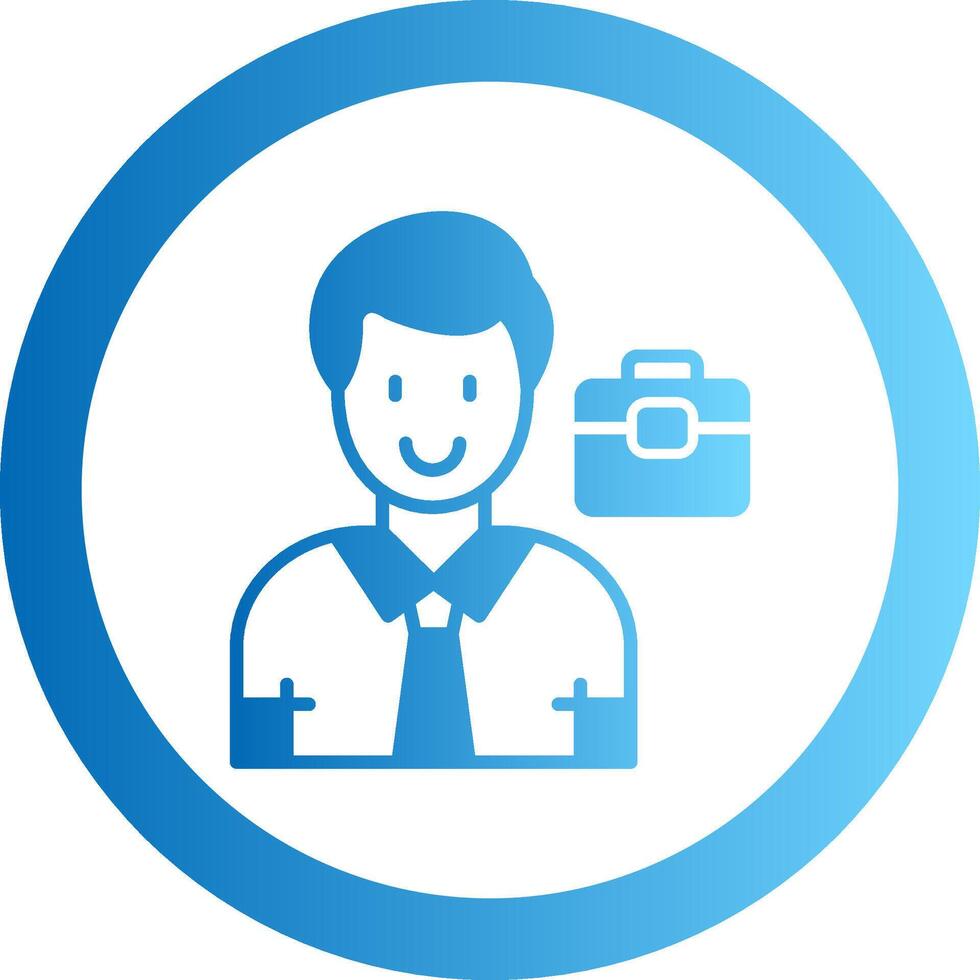 Businessman Gradient Circle Icon vector